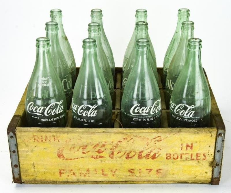 Vintage Coca Cola Branded Bottle Carrier W Bottles