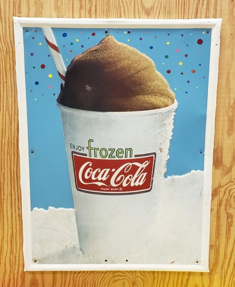 Enjoy Frozen Coca Cola Self Framed Tin Sign