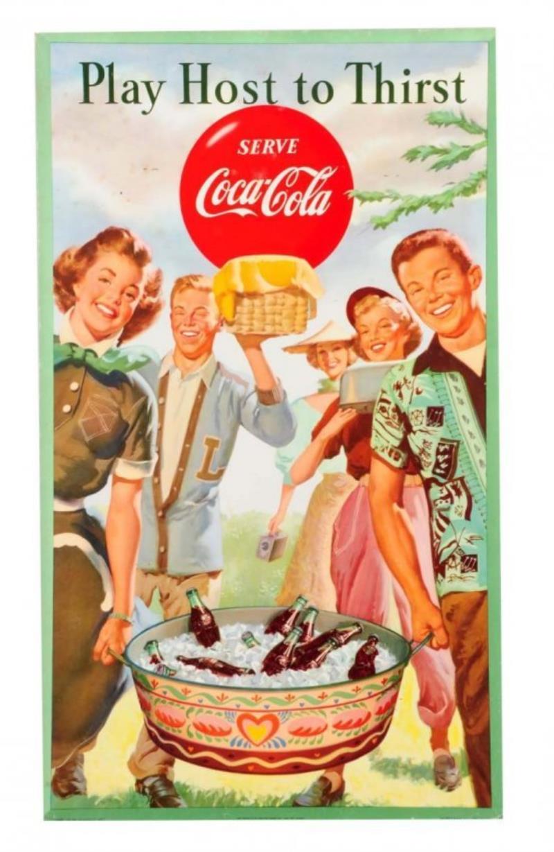 1953 Coca - Cola Small Cardboard Poster.