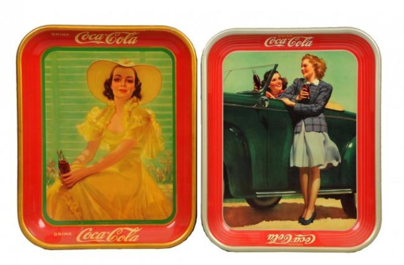1938 & 1942 Coca - Cola Adv. Trays.