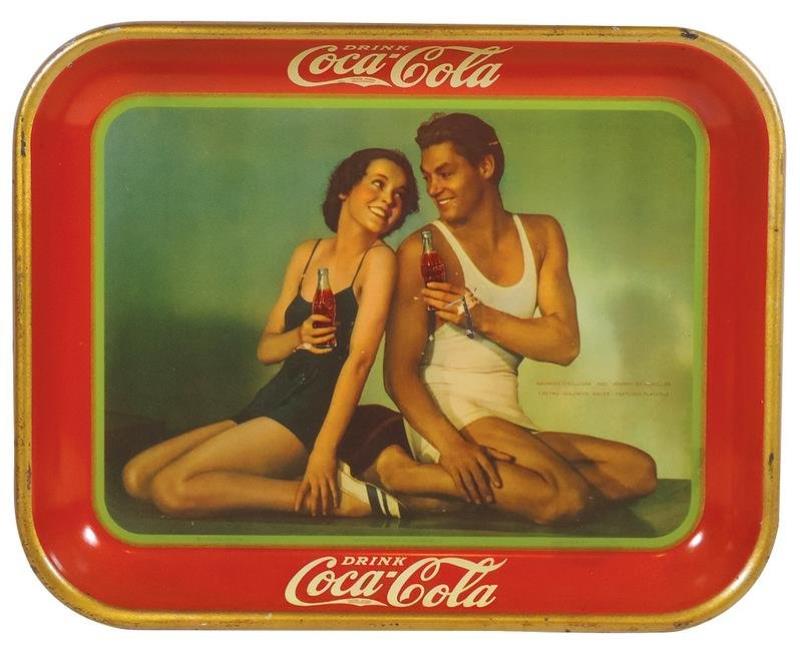 Coca-Cola serving tray, 1934, Maureen O'Sullivan &