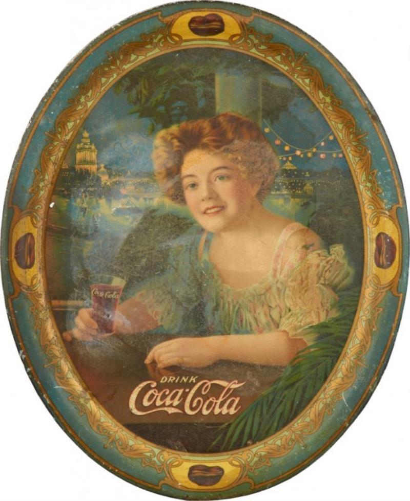 Vintage Drink Coca Cola World's Fair Exhibition Oval Ti