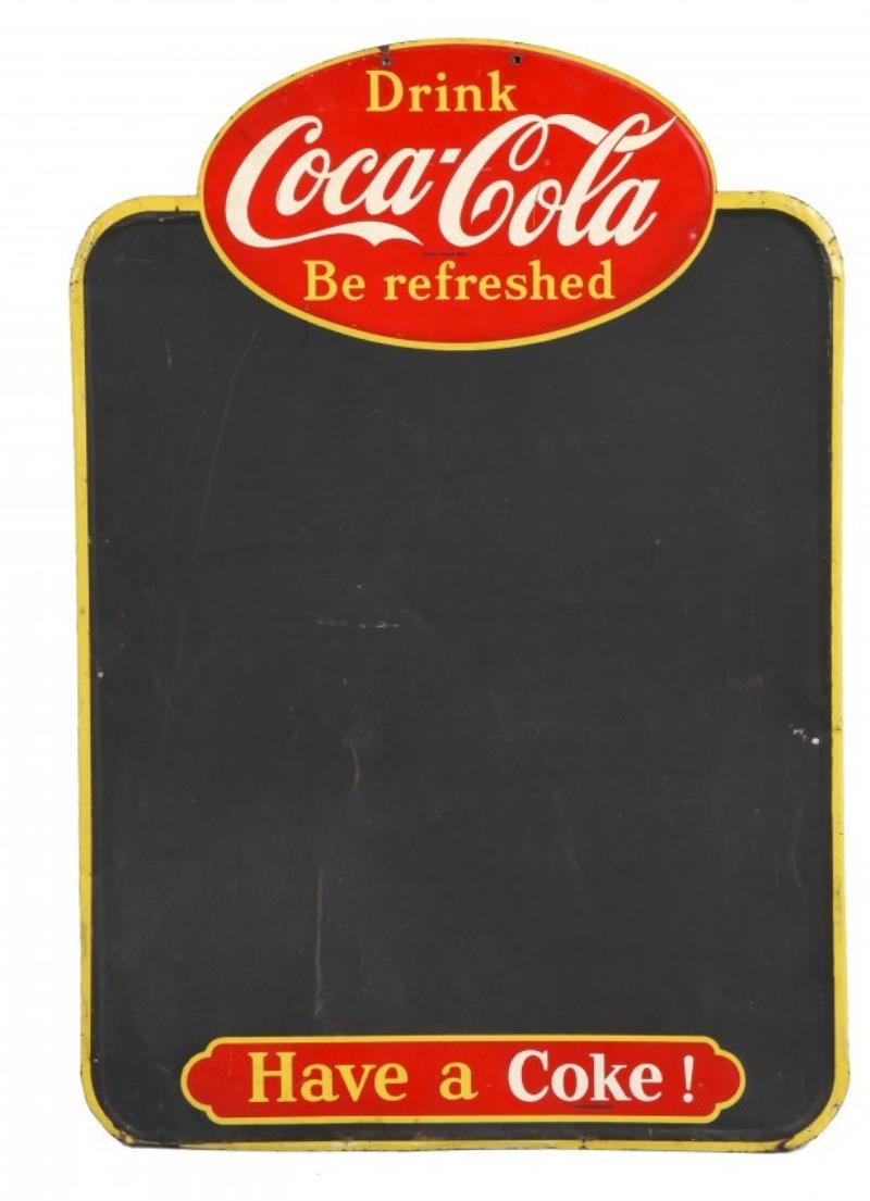 1950's Canadian Tin Coca-Cola Advertising Chalk Board