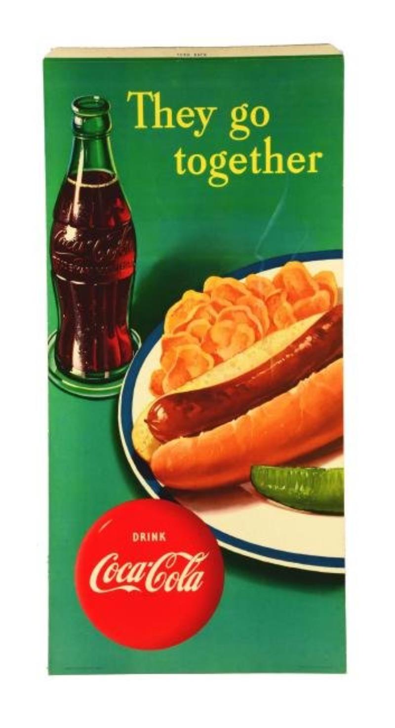 1953 Coca-Cola Large Poster with Hotdog.
