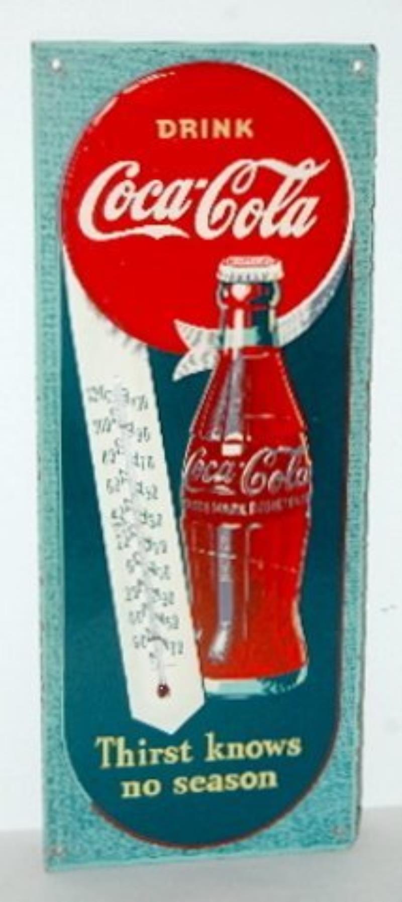 1944 Masonite "Drink Coca Cola" Thermometer