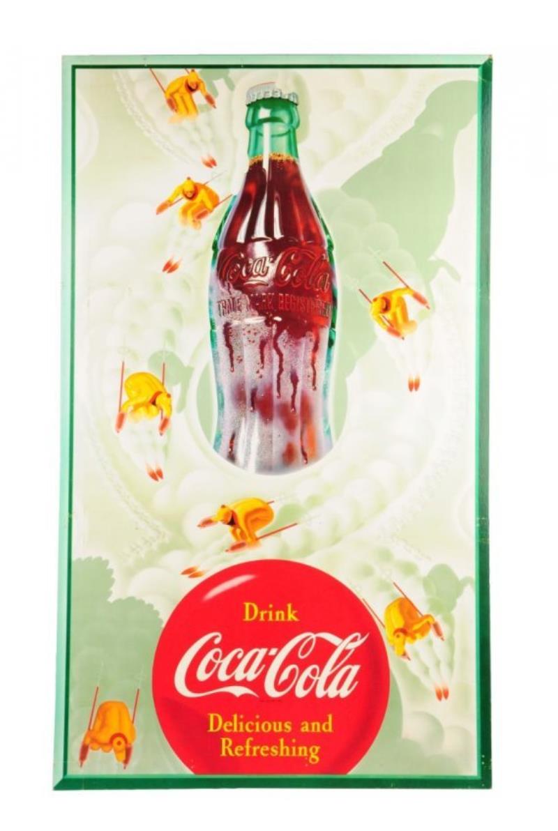1954 Coca - Cola Large Vertical Cardboard Poster.