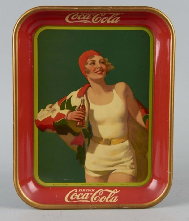 Coca Cola Bather Girl Tin Serving Tray