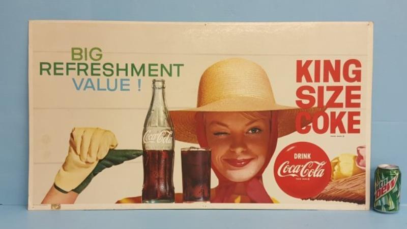Coca Cola cardboard big refreshment sign