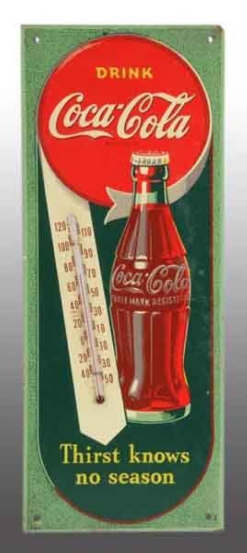 Masonite Coca-Cola Thermometer.