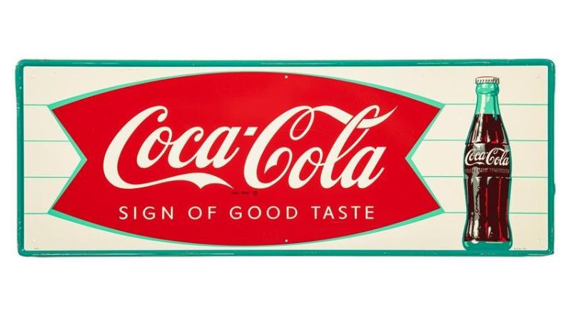 Coca Cola Sign Of Good Taste Horizontal Sign