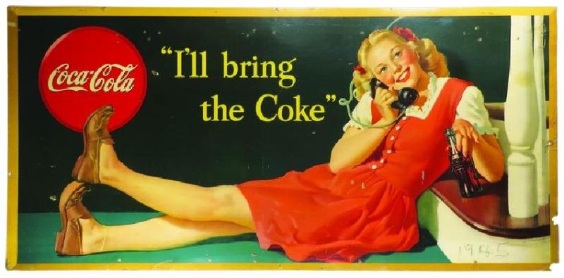 1946 Coca Cola Cardboard Sign