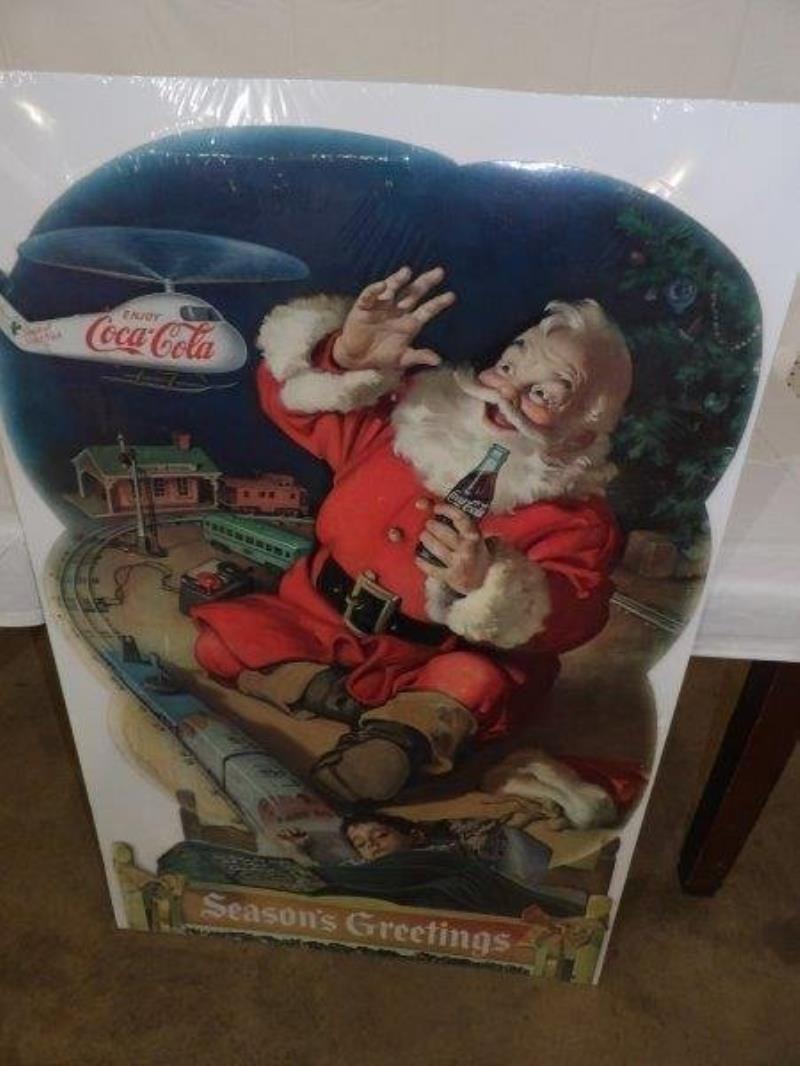 1962 Coca-Cola Santa Claus die cut cardboard store