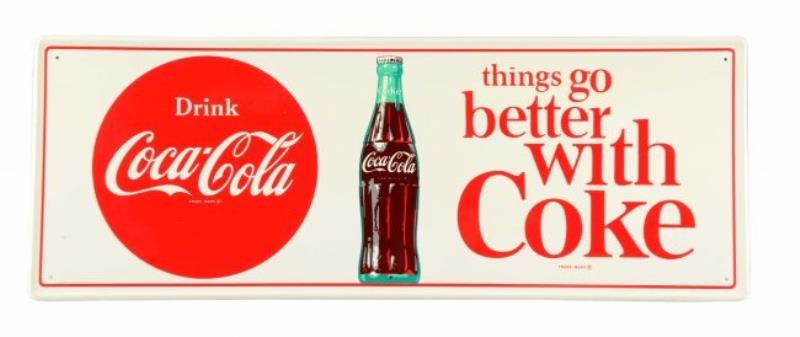 1960's Self Framed Coca-Cola Tin Advertising Sign.