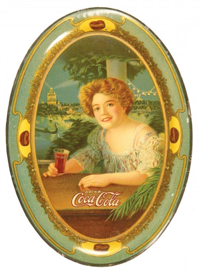 1909 Coca Cola Tin Tip Advertising Tray