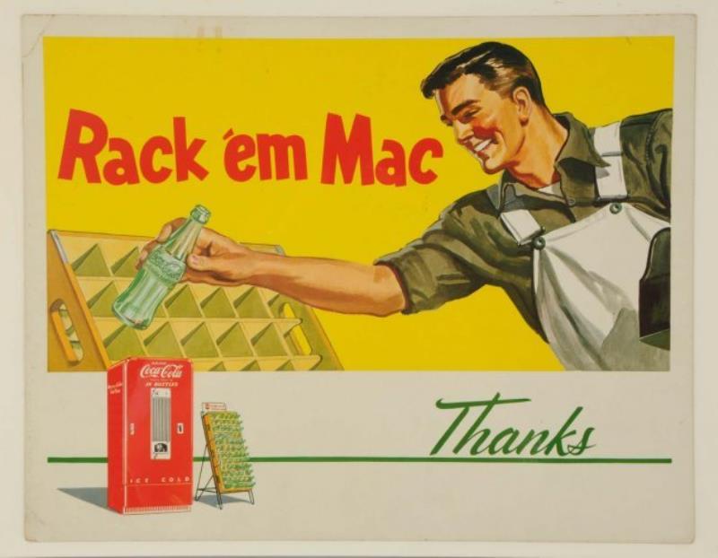 0s-50s Coca-Cola Cardboard Sign
