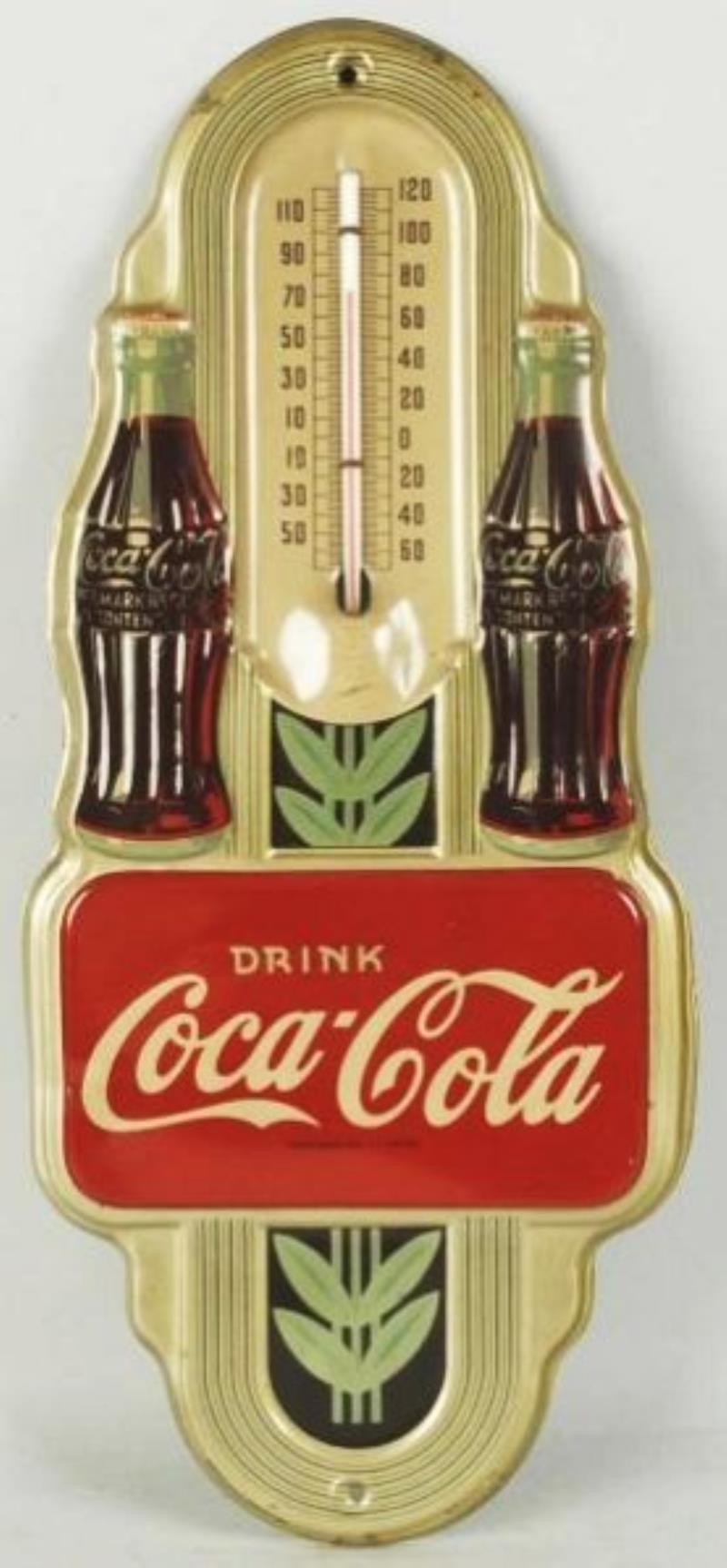 1941 Coca-Cola Tin Thermometer.