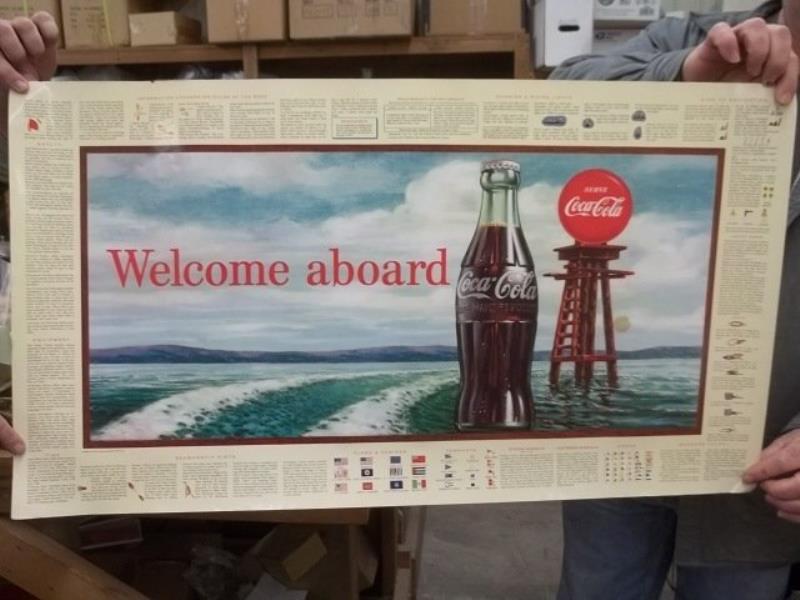 1958 Coca Cola Nautical Boat Safety Poster