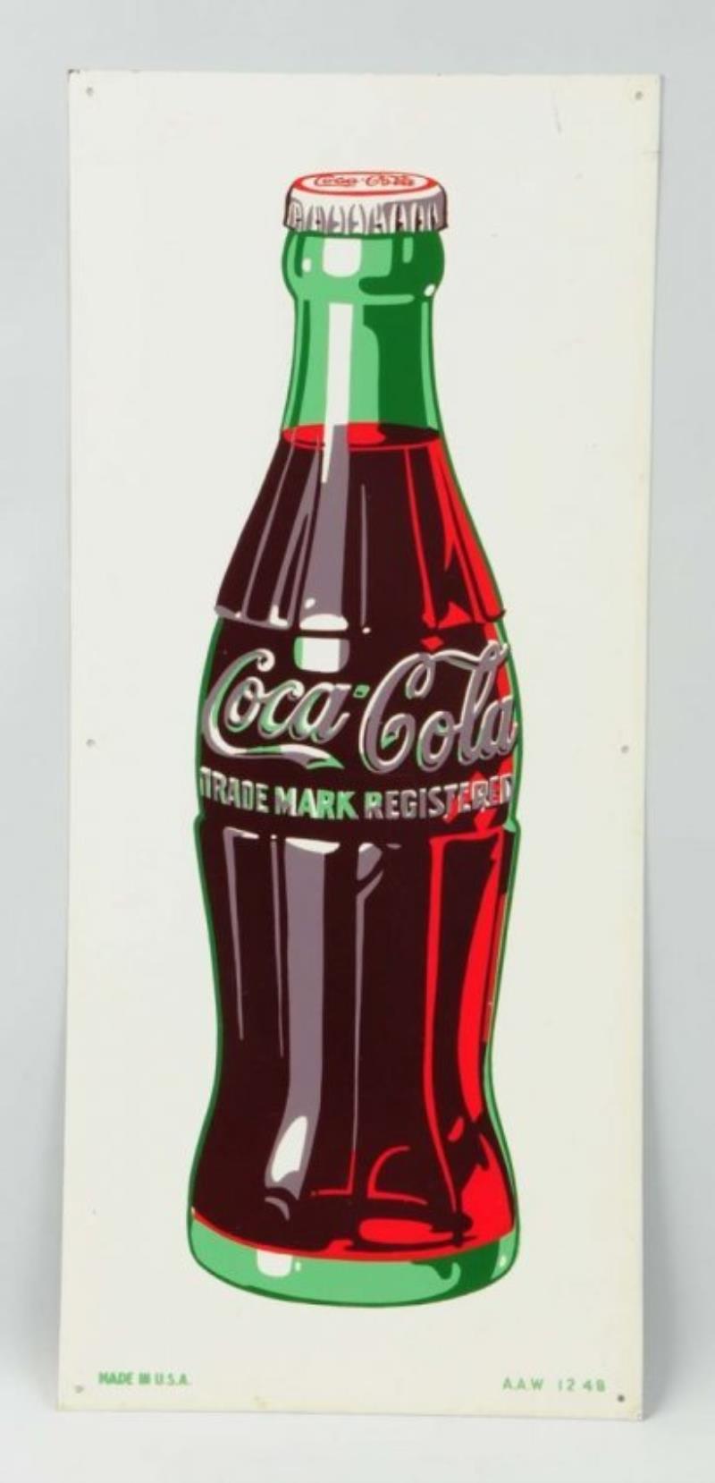 1948 Coca-Cola Tin Bottle Sign.