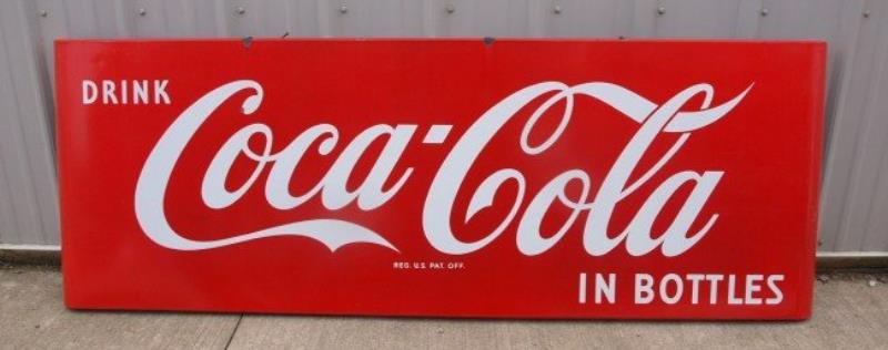 Coca Cola porcelain advertising sign with curved e