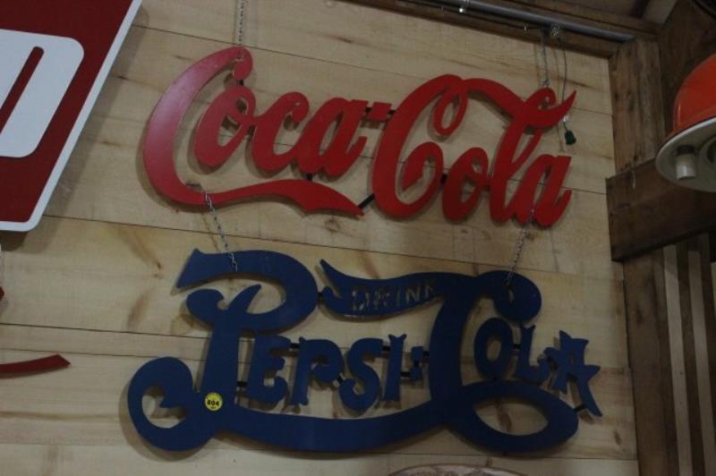 LASER CUT PEPSI AND COCA COLA SIGNS