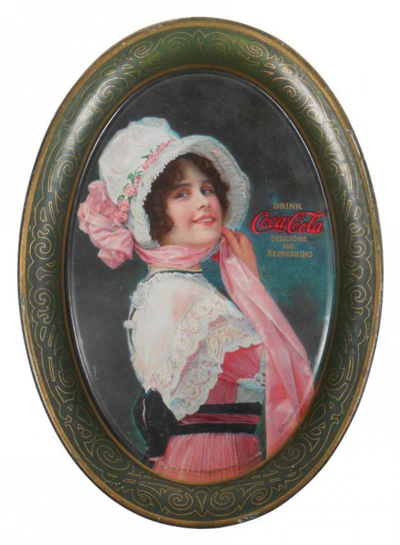 Coca-Cola tip tray, Betty, c.1906, litho on metal, Exc