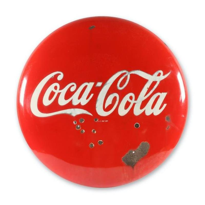 Coca-Cola Porcelain Button Sign