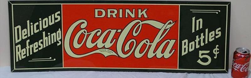 5 Cent Tin Coca Cola Ad Sign