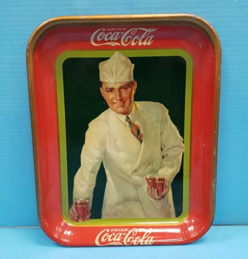 1927 Coca Cola Serving Tray with Soda Jerk