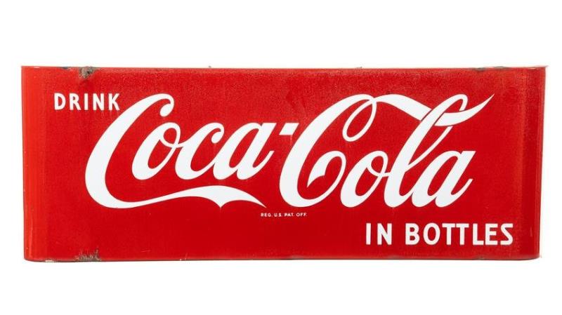 Drink Coca Cola In Bottles Sled Sign