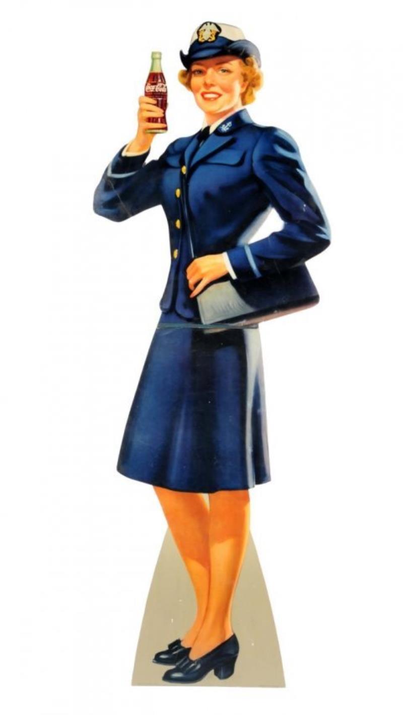 1943 Coca - Cola Cardboard Cutout Servicewoman.