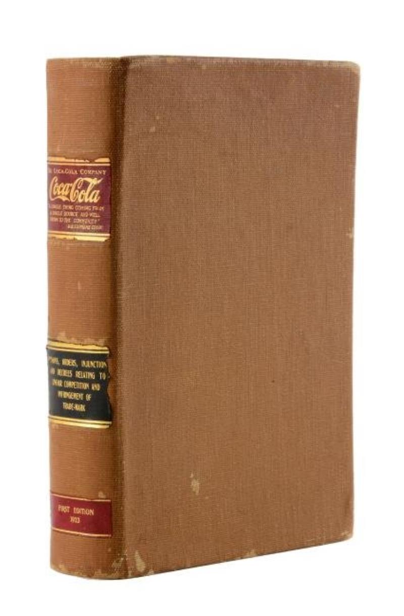 1923 Coca - Cola Legal Opinions & Injunctions Book.