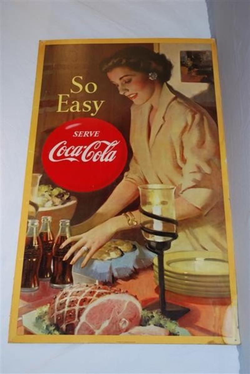 So Easy Serve Coca-Cola double-side poster, lady s