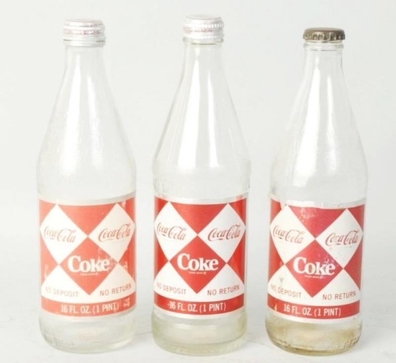 Coca-Cola Paper Label Diamond Bottles.