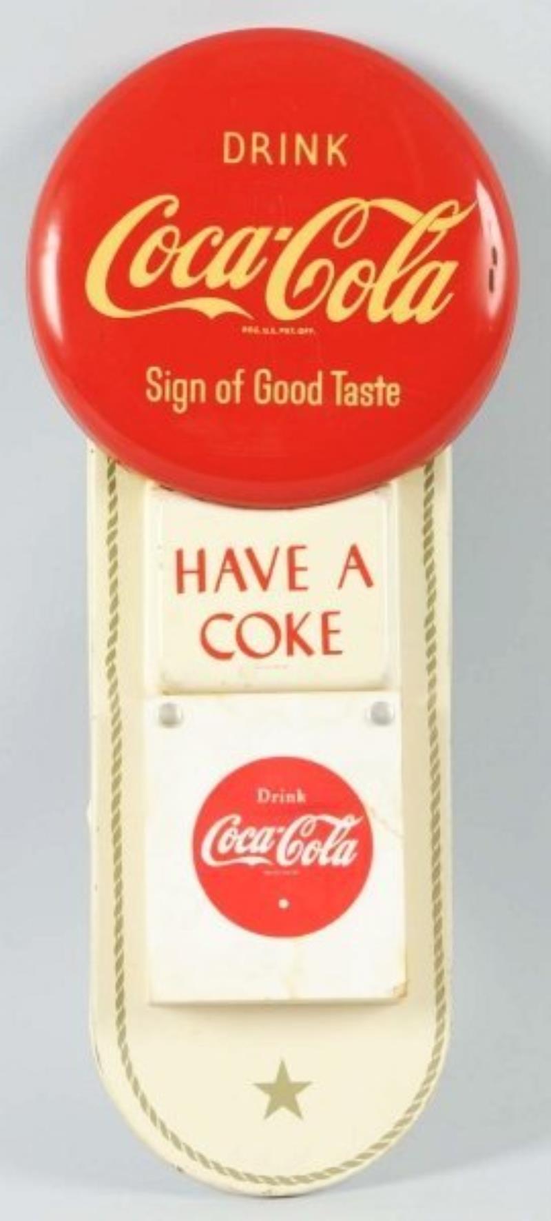 1951 Coca-Cola Old Pad & Tin Calendar Display