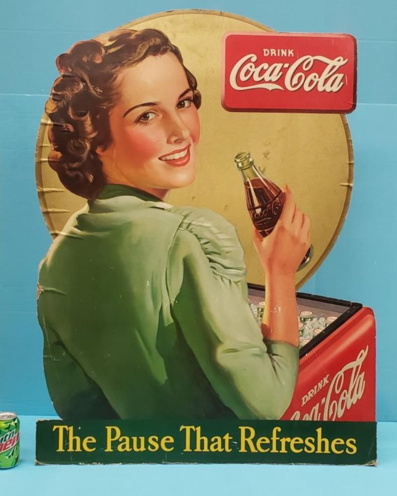 1940 Coca-Cola cardboard cutout window display Value & Price Guide