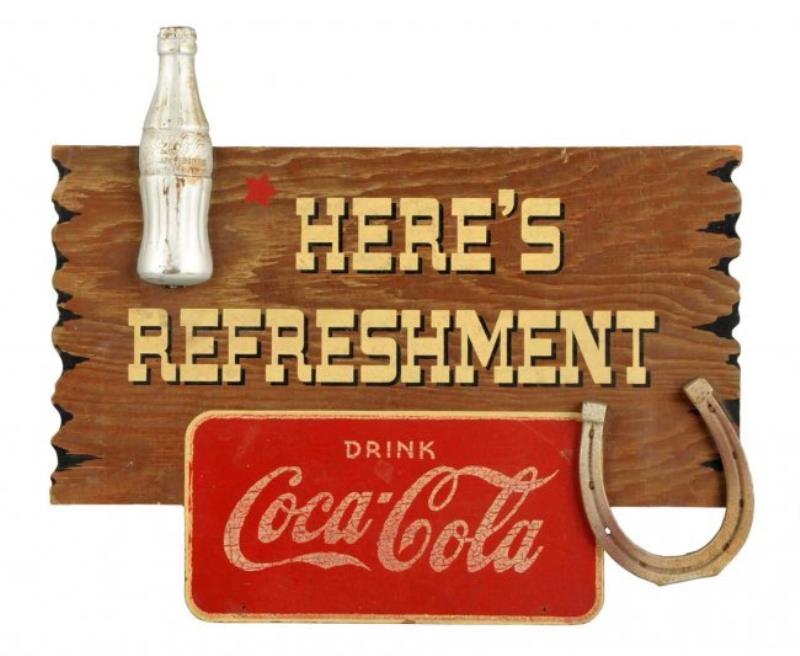 Coca-Cola Kay Displays Wooden Refreshment Sign.