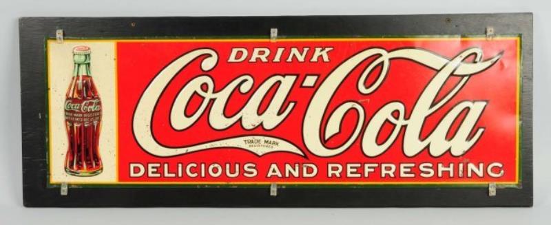 1929 Coca-Cola Embossed Tin Sign.