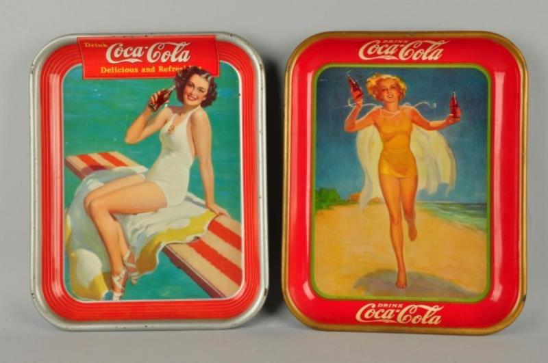 1937 & 1939 Coca-Cola Serving Trays.