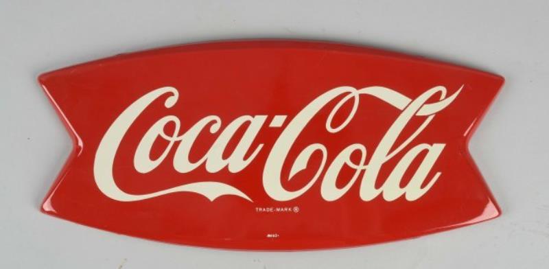 Small Coca-Cola Fishtail Tin Embossed Sign