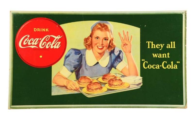 1940's Coca-Cola Waitress Sign.