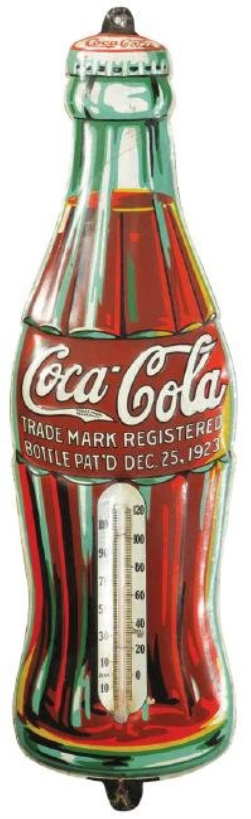 1923 Coca Cola Embossed Christmas Thermometer