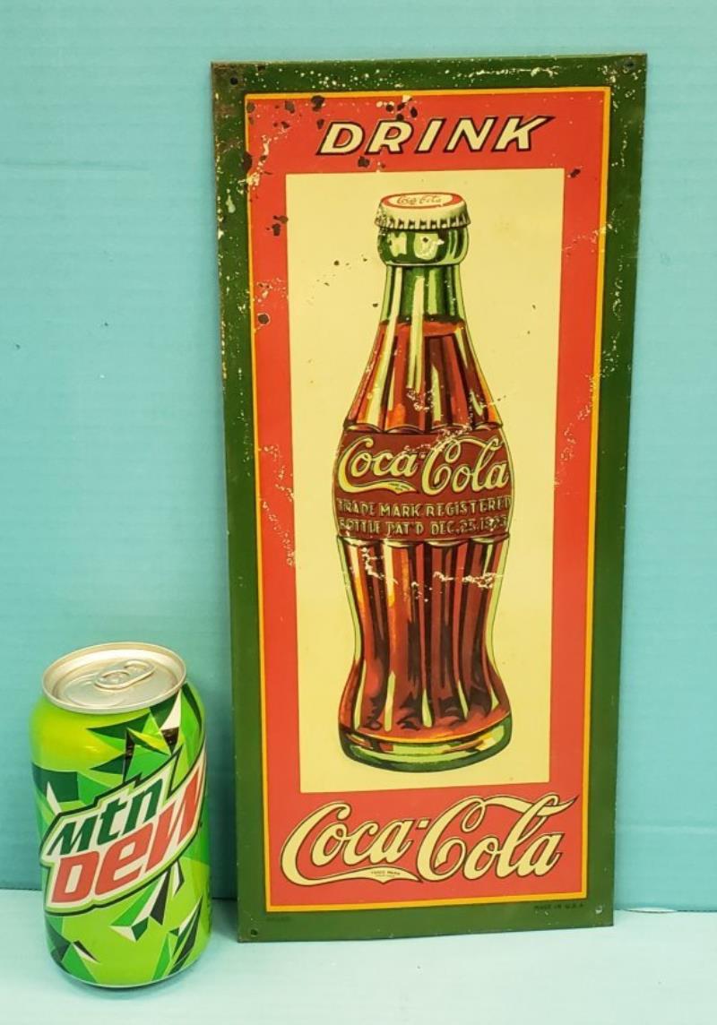 1930 Coca-Cola Embossed Tin Sign Value & Price Guide