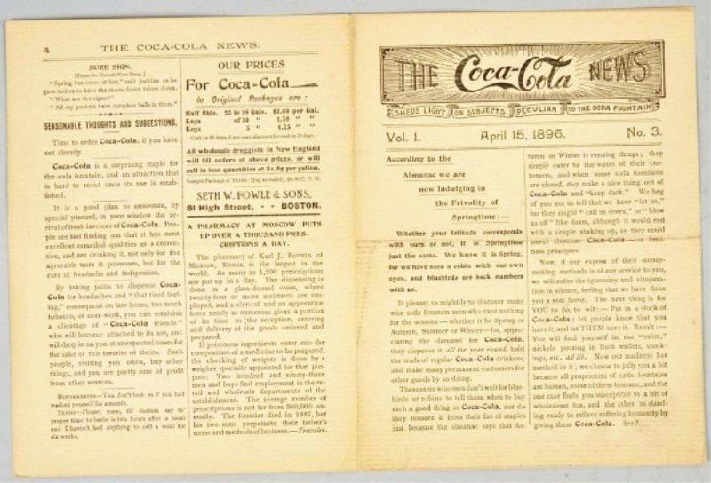 April 1896 Coca-Cola News.