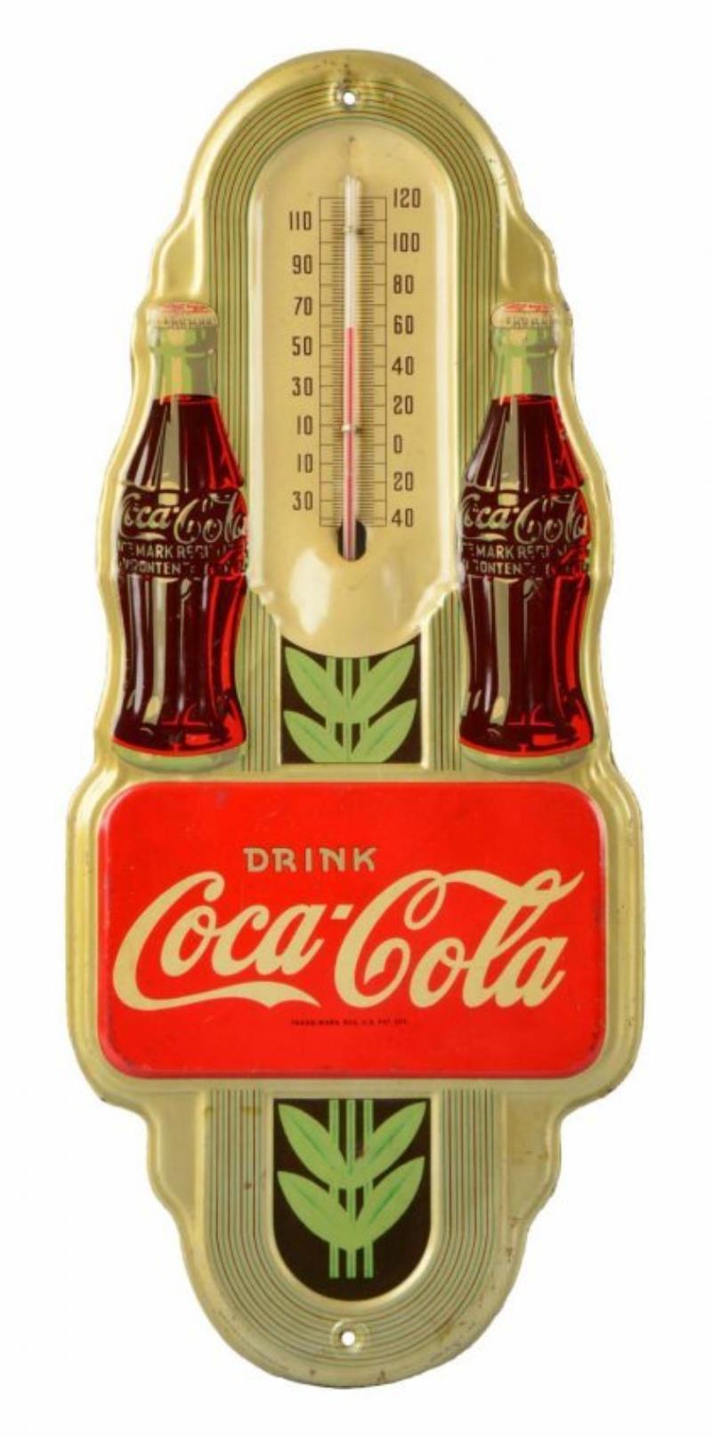 1941 Coca-Cola Tin Thermometer.