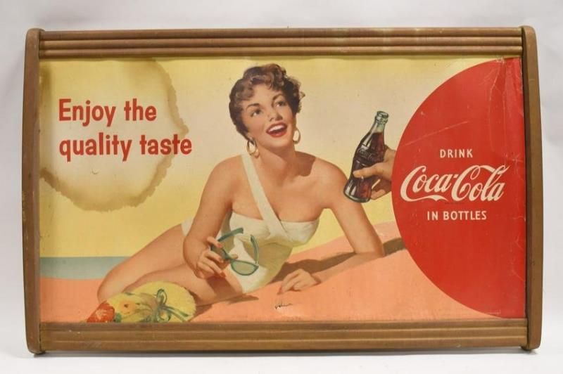 Vintage Coca-Cola Cardboard Adv Sign w/ Frame