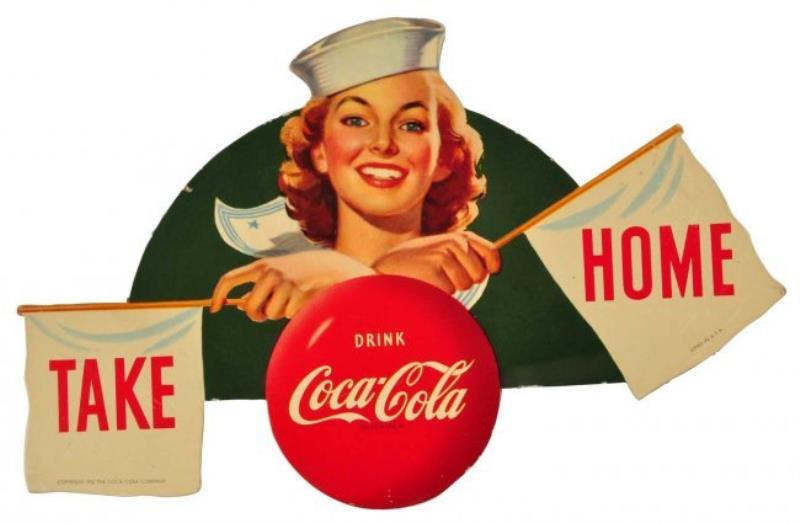 1952 Coca - Cola Cardboard Sign