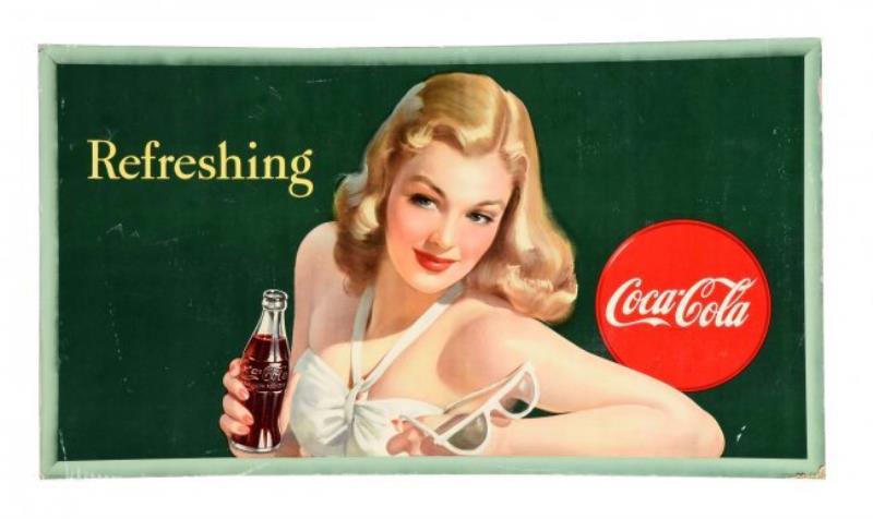 1947 Canadian Coca - Cola Cardboard Sign