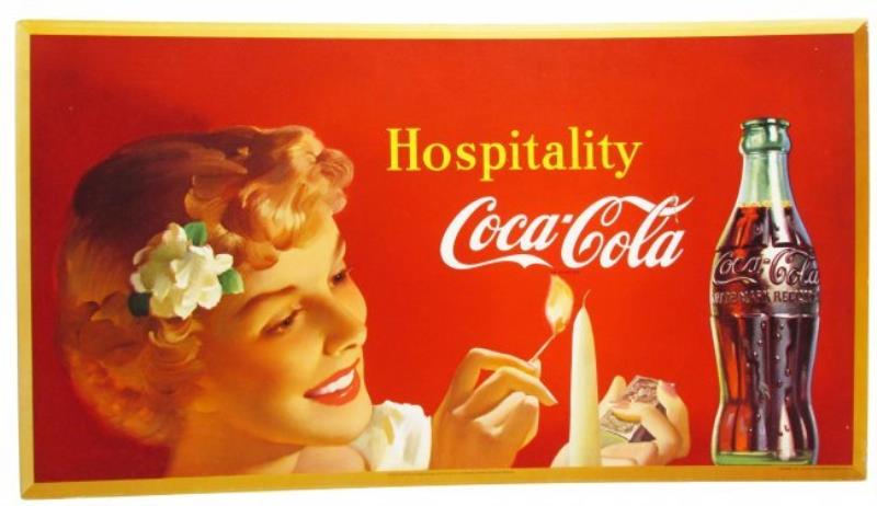 1950 Coca Cola Cardboard Sign