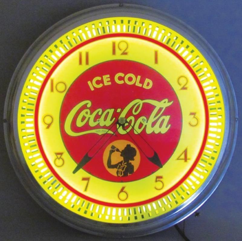 Reproduction Coca Cola Spinner Light Up Clock