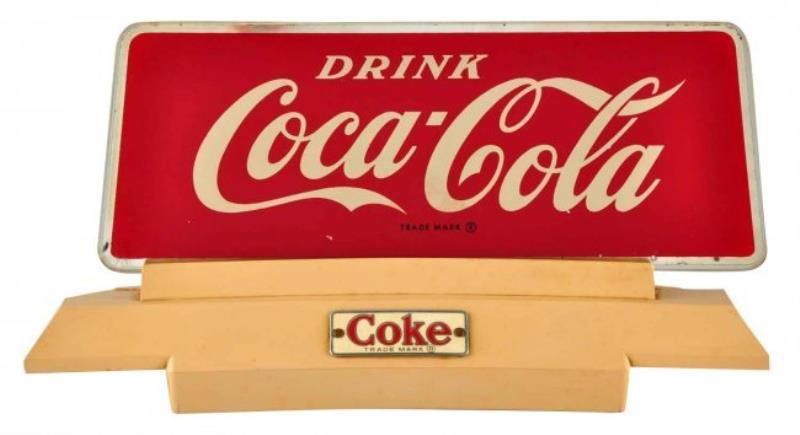 1950's Coca - Cola Cash Register Topper Sign.